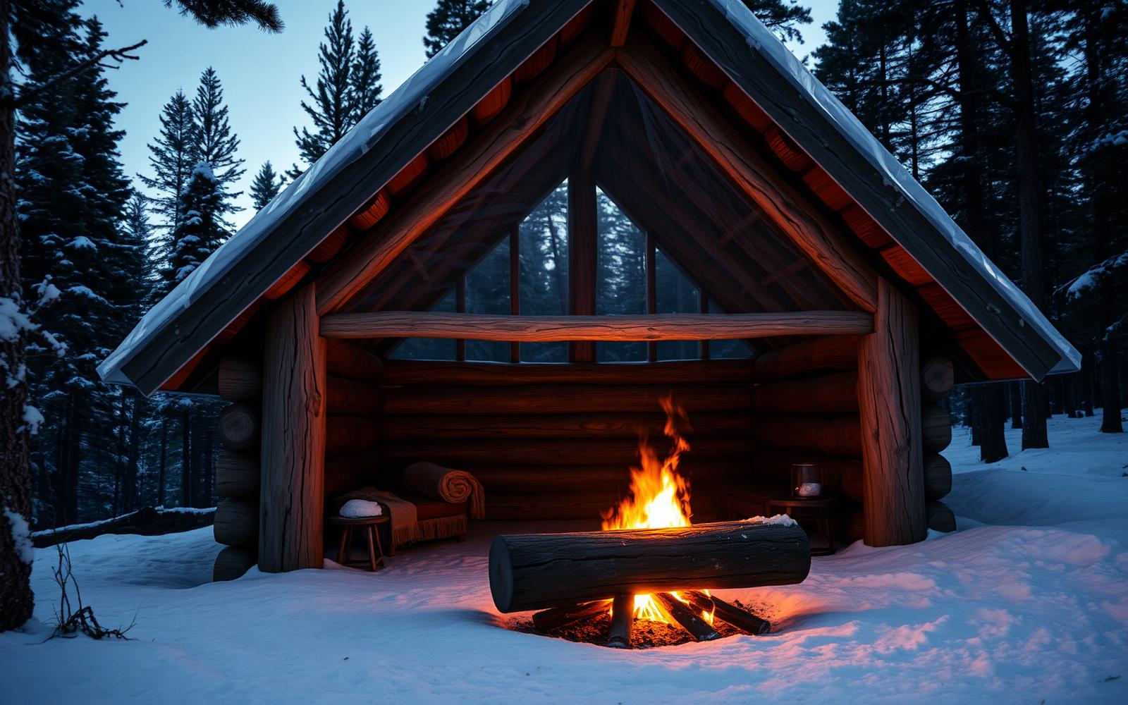 Winter super-shelter in snowy country