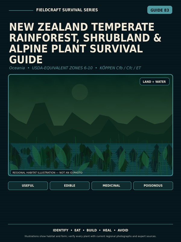 Cover of New Zealand Temperate Rainforest, Shrubland & Alpine Plant Survival Guide